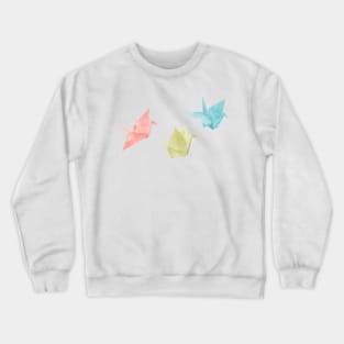 Origami Crane Watercolour Painting (landscape version) Crewneck Sweatshirt